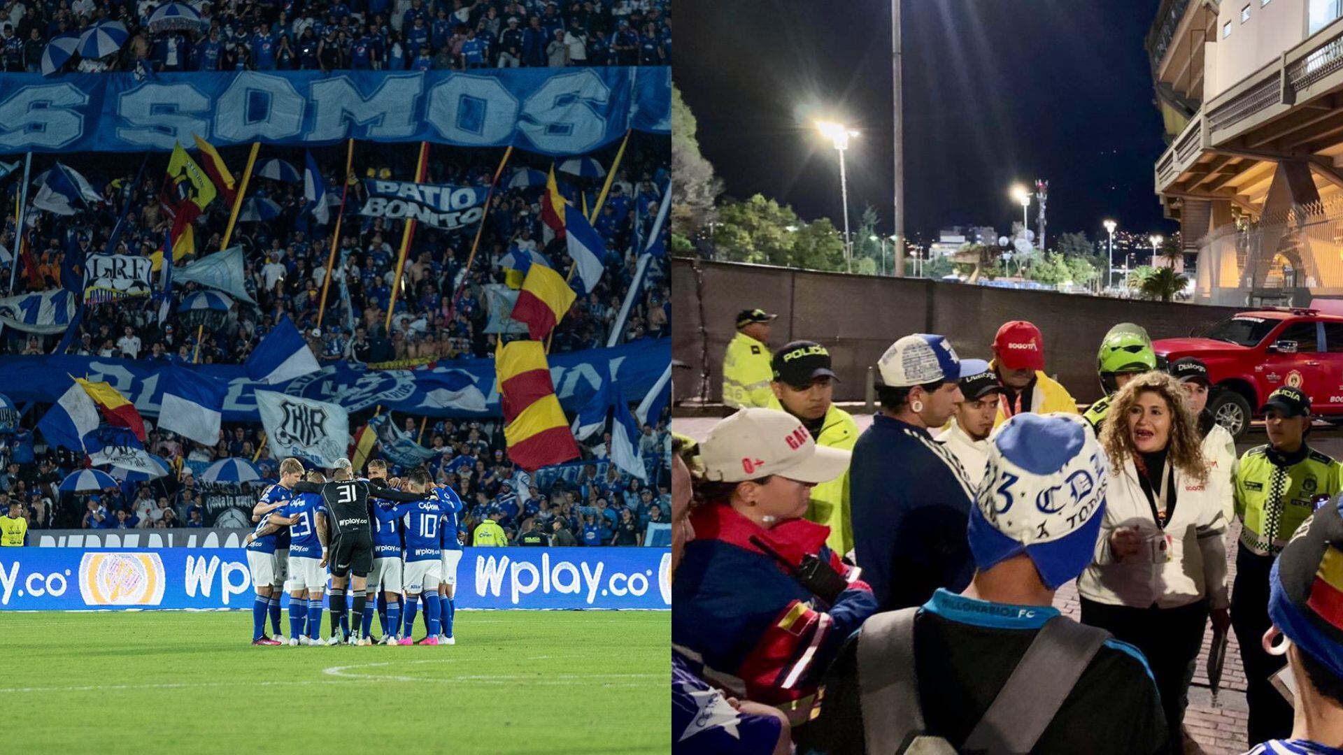 Cuatro hinchas fueron sancionados por arrojar pólvora afuera de El Campín sin tener permisos.