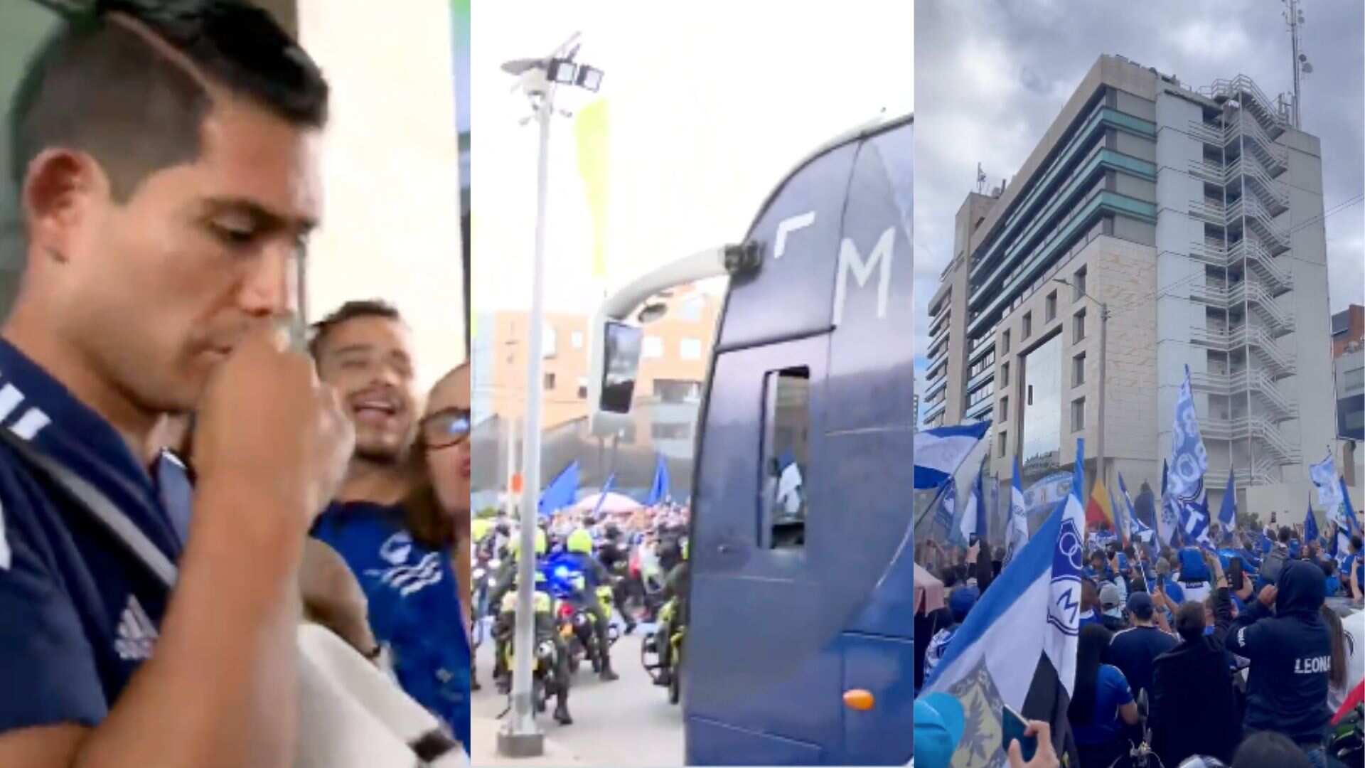 Así salió el bus de Millonarios rumbo a El Campín.