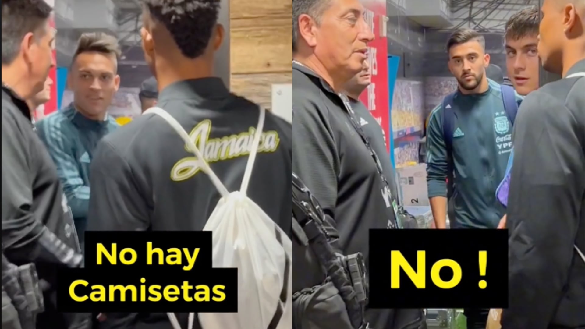 Lautaro Martínez y Paulo Dybala le niegan camiseta a jugador de Jamaica