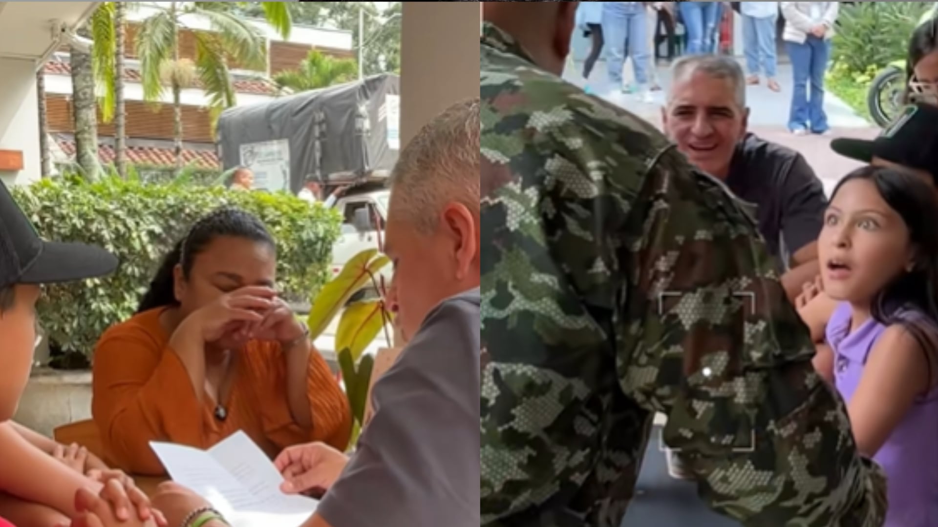 Video del gobernador que reencuentra a militar con su familia.