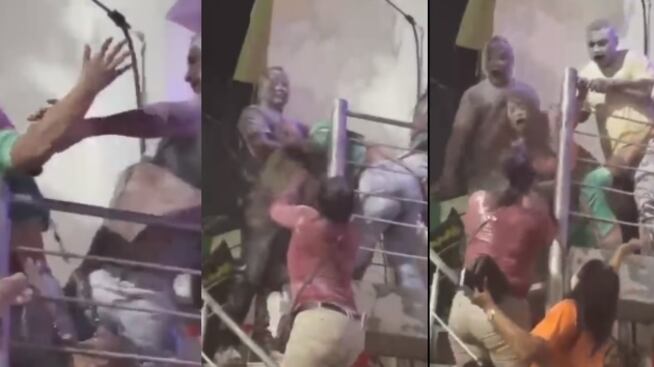 Video pelea en fiesta de precarnaval.
