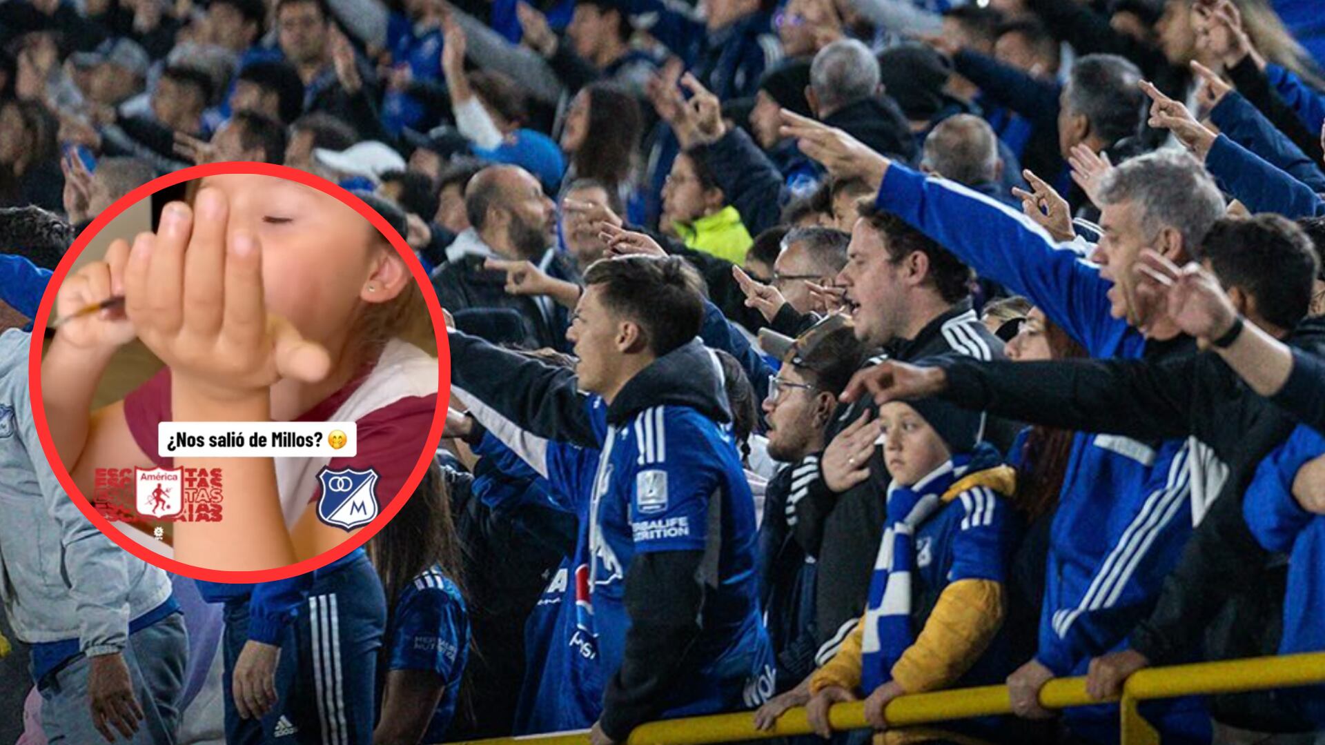 Niña hincha de Millonarios se viralizó porque enfrento a su papá