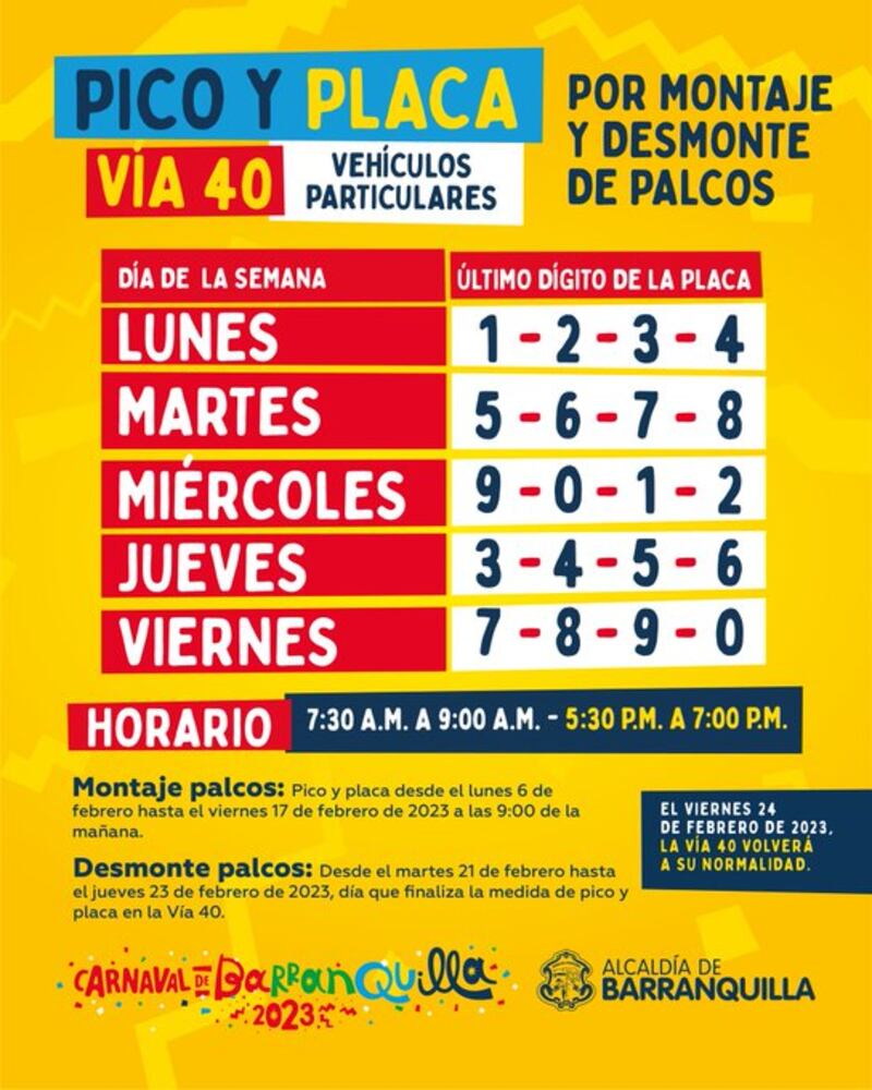 Pico y placa Vía 40.