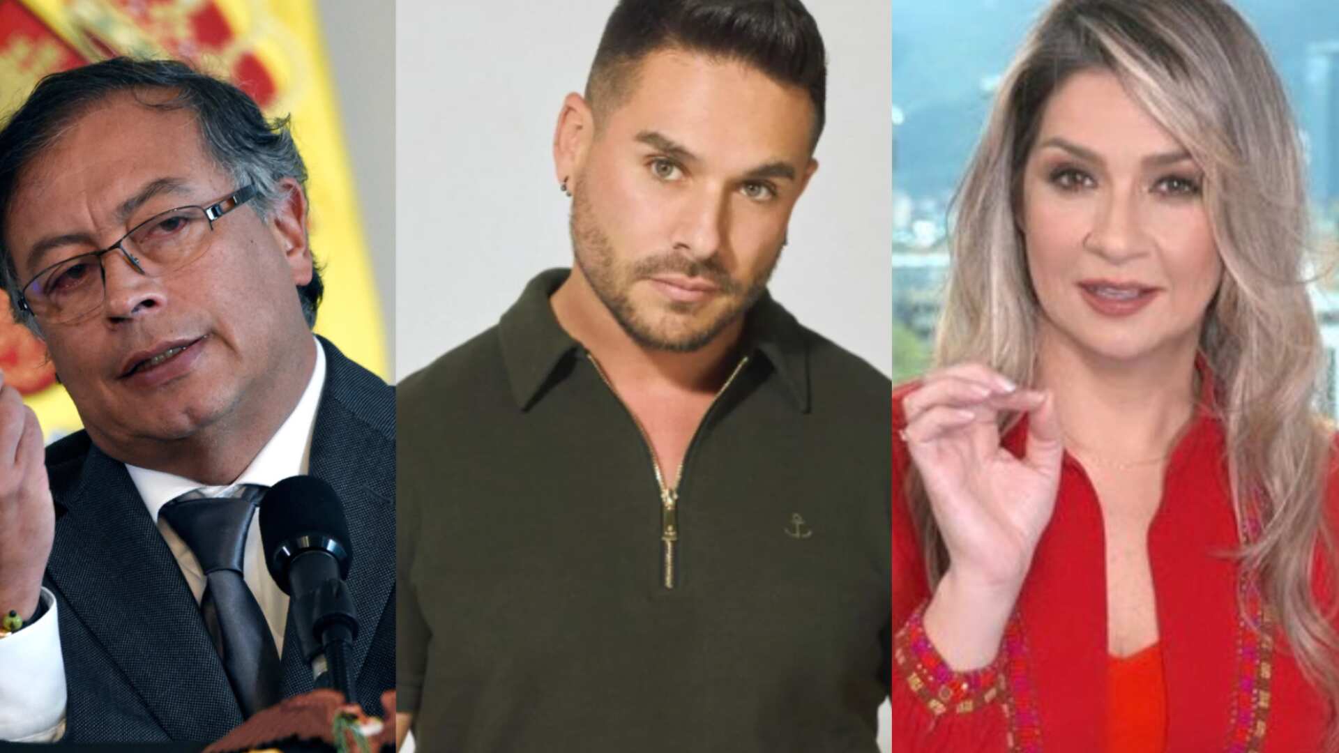 Sebastián Caicedo, Vicky Dávila y Gustavo Petro.