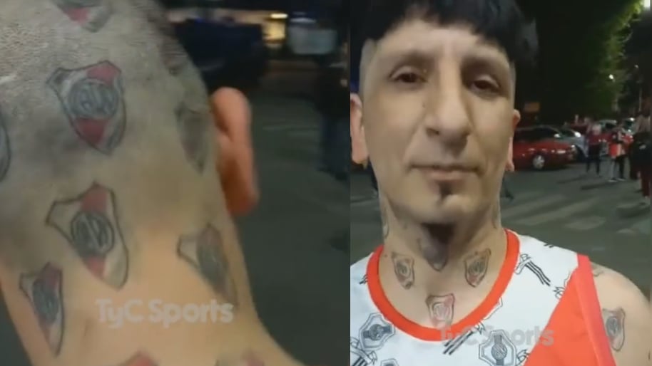Hincha de River con 257 tatuajes
