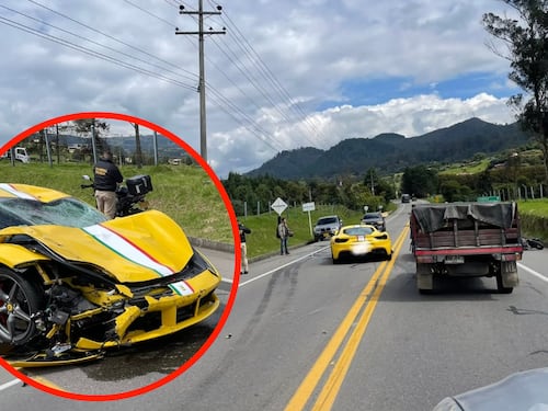 Un lujoso Ferrari chocó con un motociclista en la vía La Calera Sopó: habría un fallecido