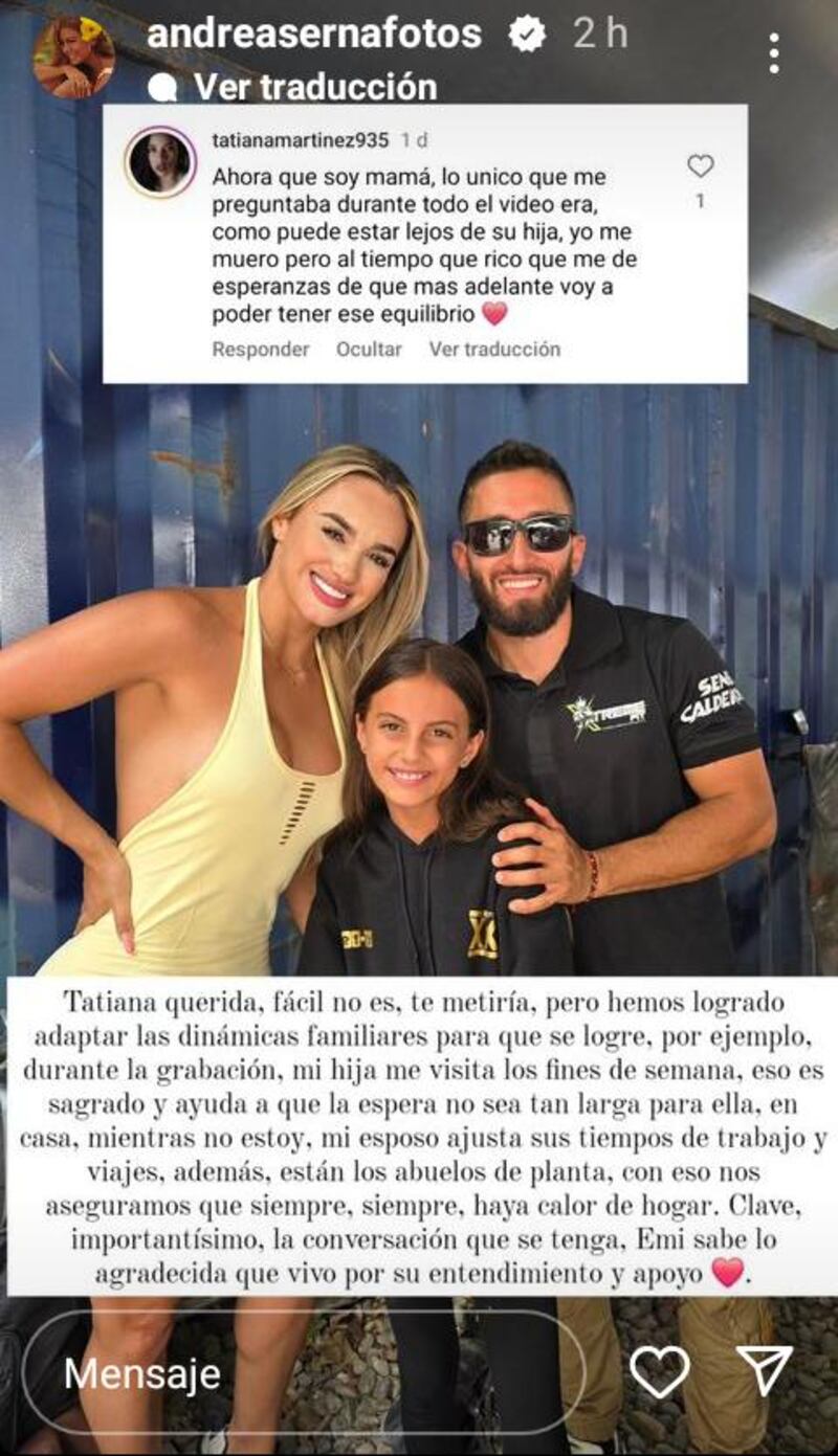 Andrea Serna desde sus redes sociales