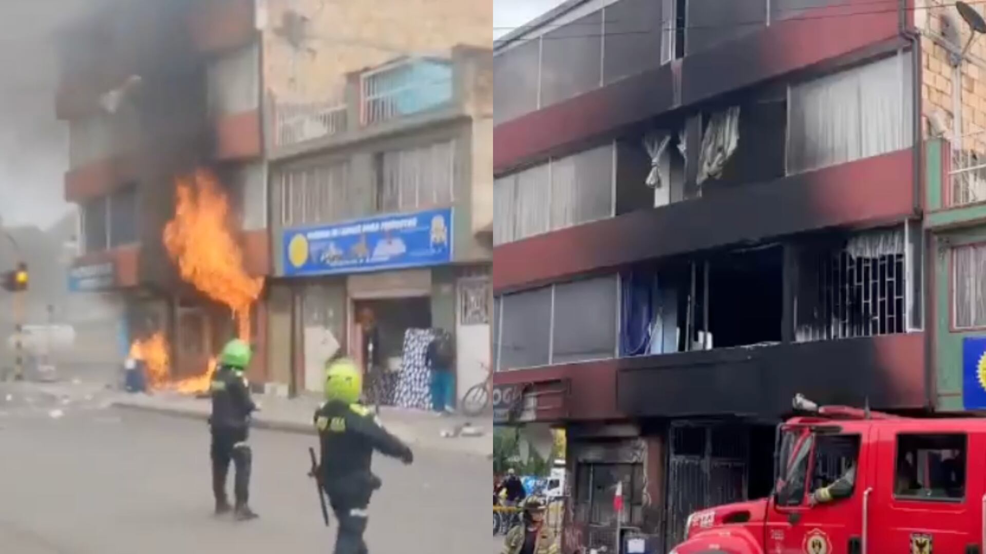 Emergencia en Bogotá: fuerte incendio se registró en un almacén de pintura (Redes sociales)