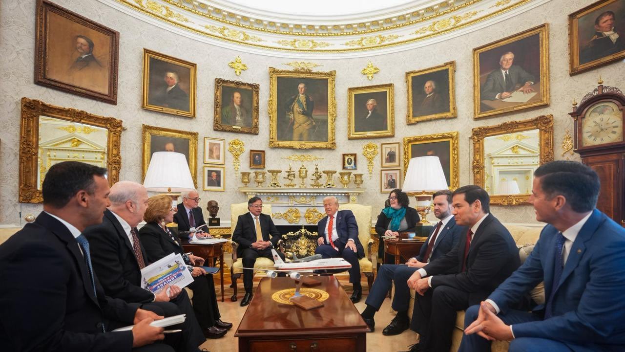 Reunión entre el presidente Gustavo Petro y su homólogo de Estados Unidos, Donald Trump