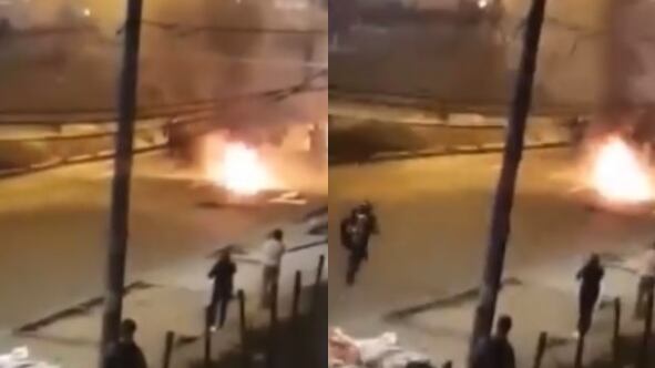 Protestas en Soacha la noche del 27 de marzo.