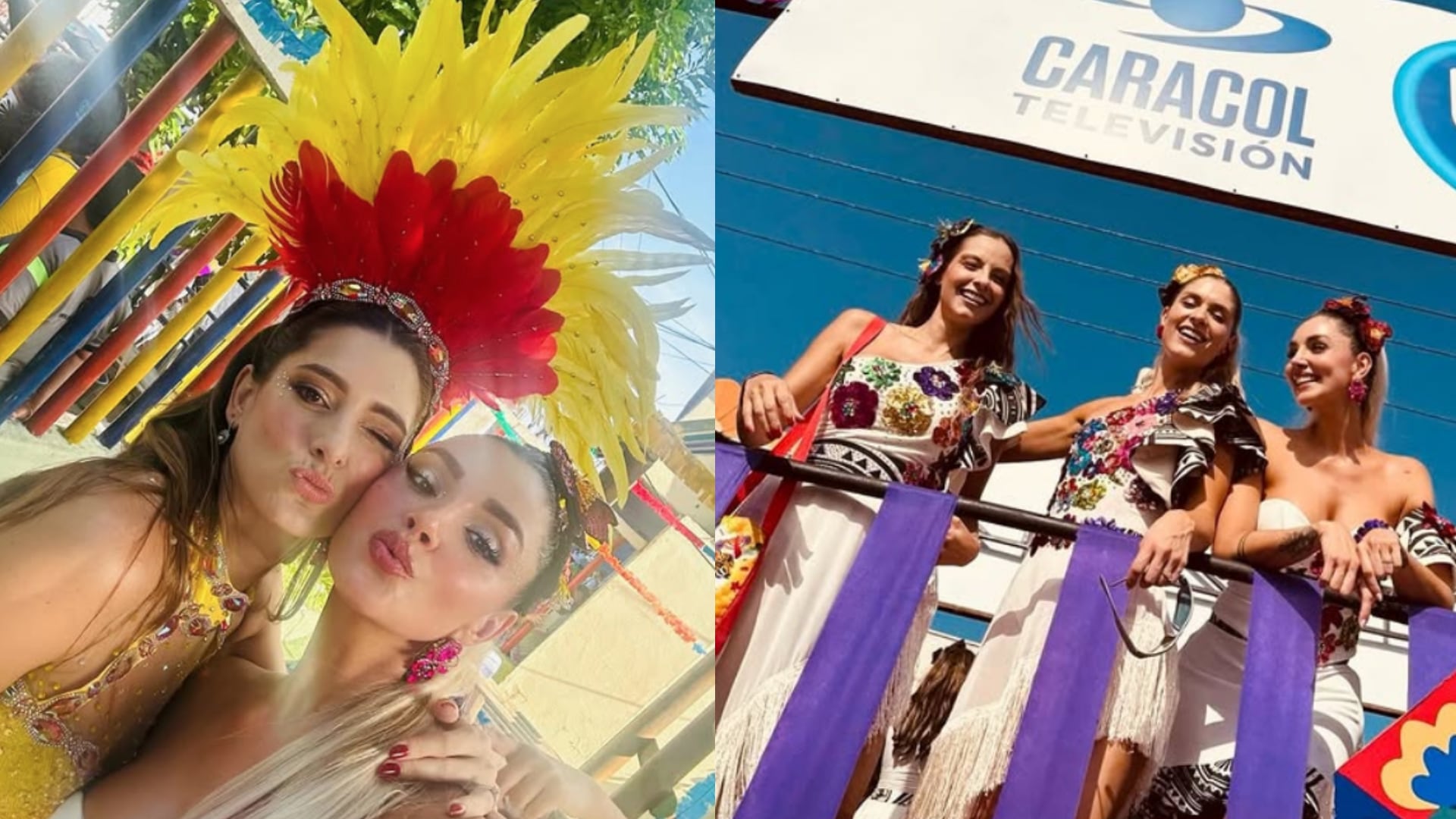 Melina Ramírez, Dani Donado, Laura Acuña y Laura Tobón en el Carnaval de Barranquilla
