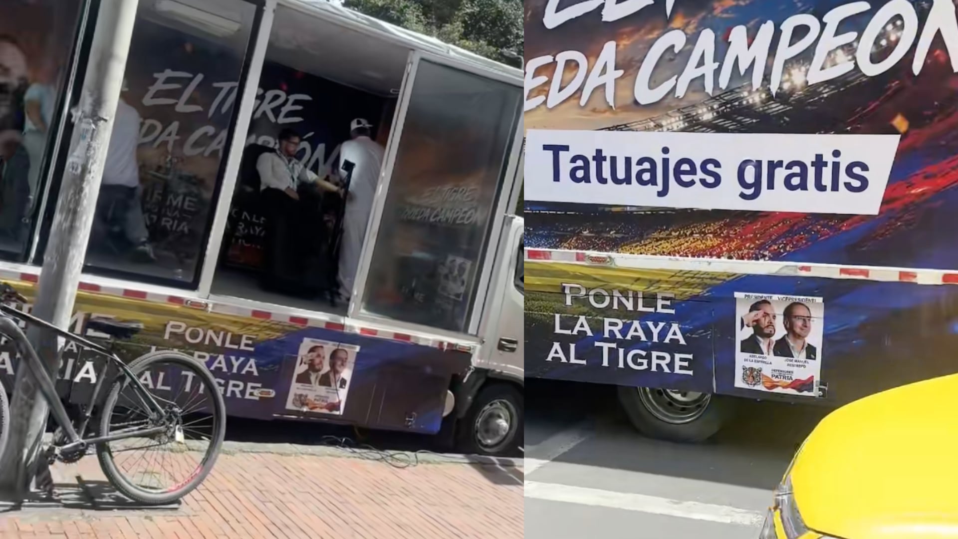 De la Espriella montó camión de tatuajes gratis para sus votantes