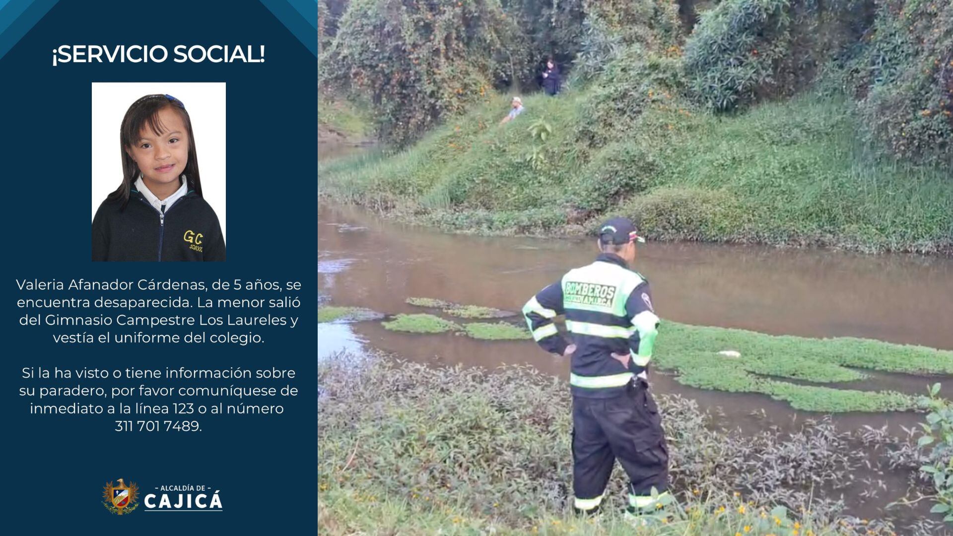 Búsqueda de niña de 10 años desaparecida en Cajicá