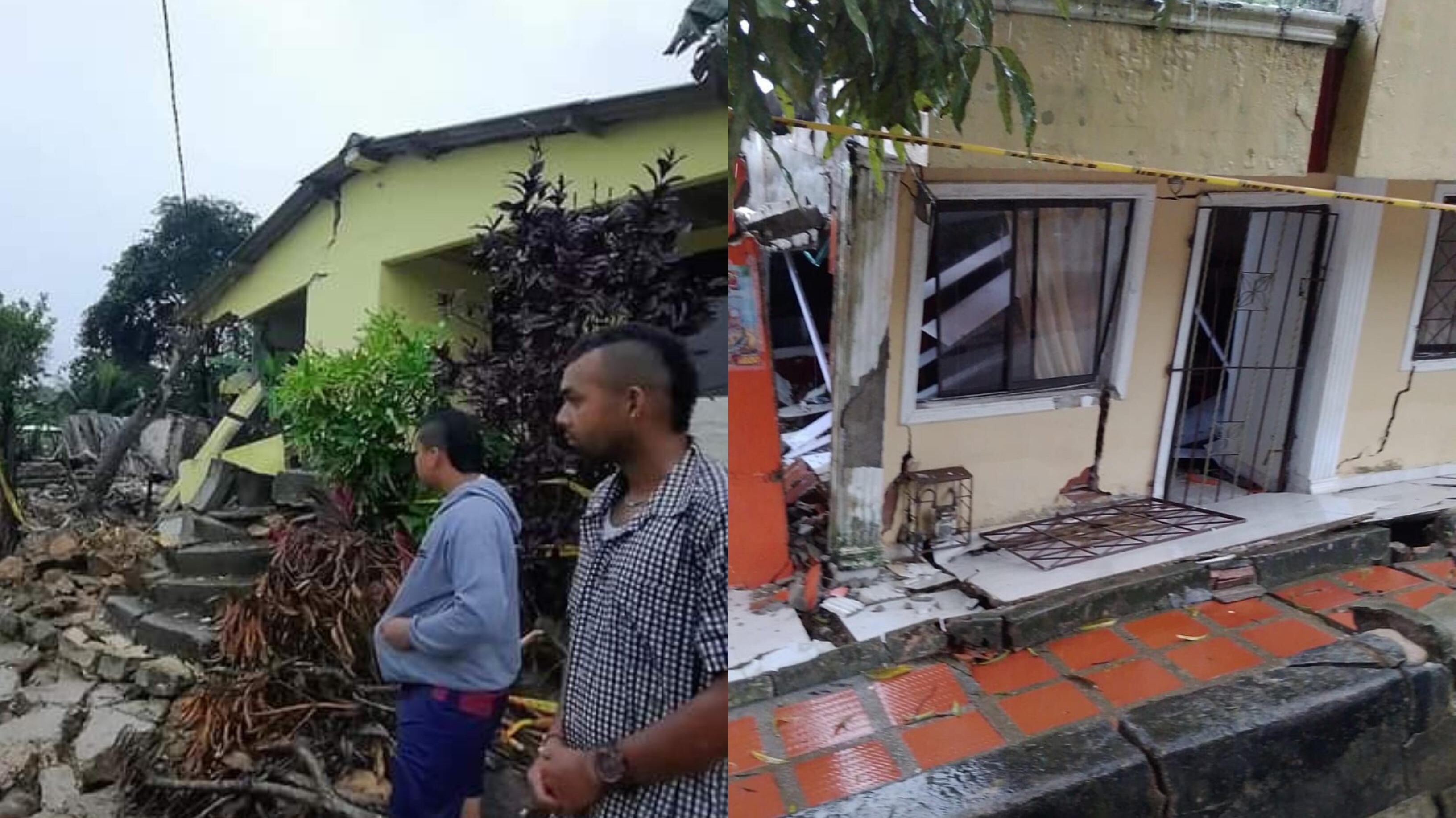 Viviendas colapsadas por la fuerte lluvia en Piojó.