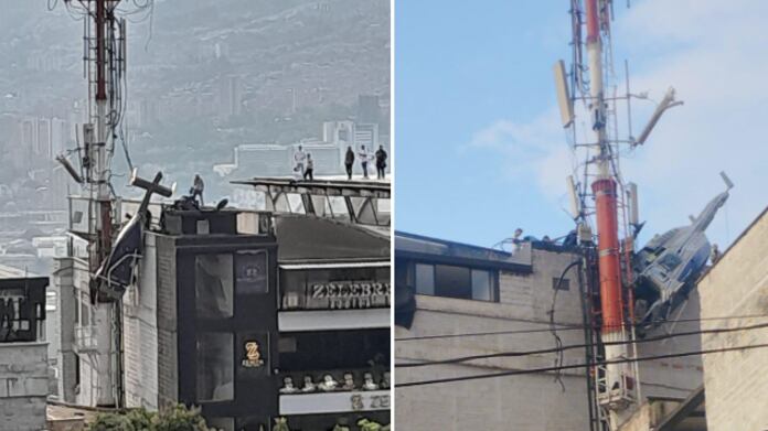 Accidente helicóptero en Medellín