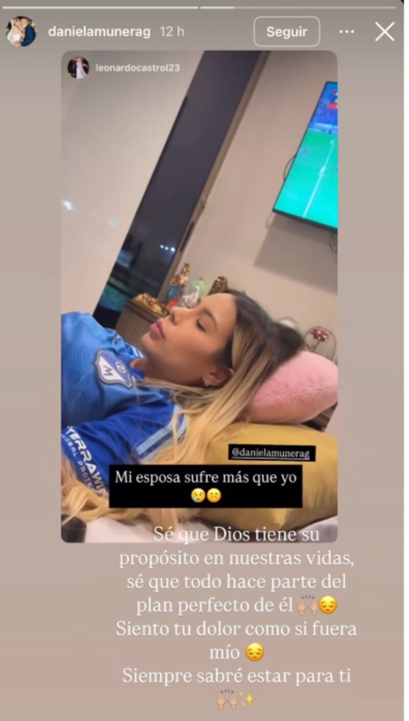 Esposa de Leo Castro reaccionó con tristeza a su lesion