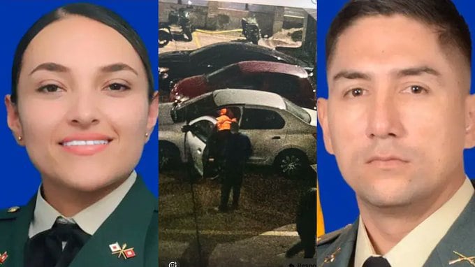 Foto de la subteniente María Mora y del capitán Pablo Basbela.