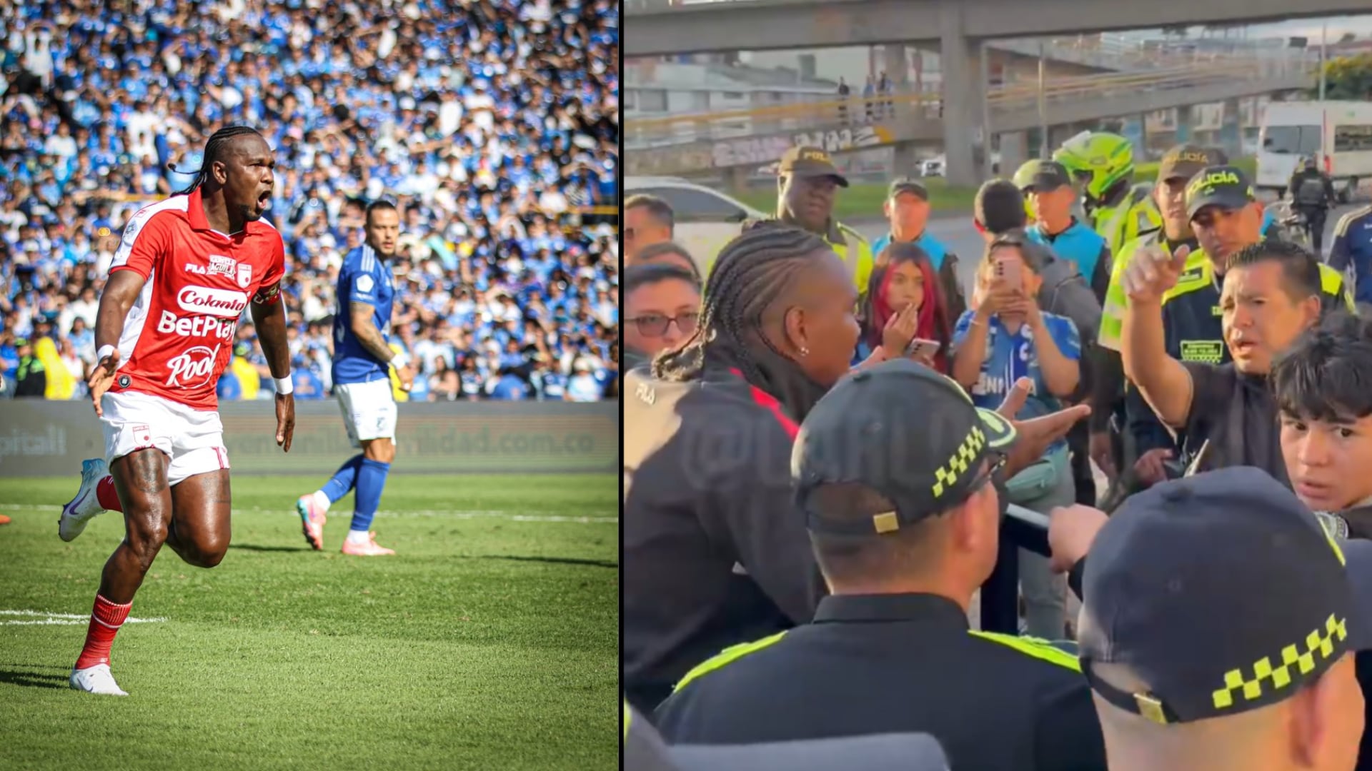 Hincha de Millonarios le lanzó una piedra a Hugo Rodallega, quien no dudó en encararlo afuera del Campín