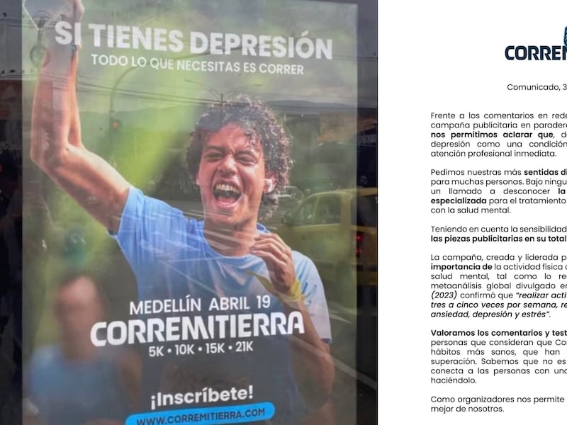 “Si tienes depresión...”: carrera con polémica publicidad tuvo que retirar carteles tras molestia en redes sociales