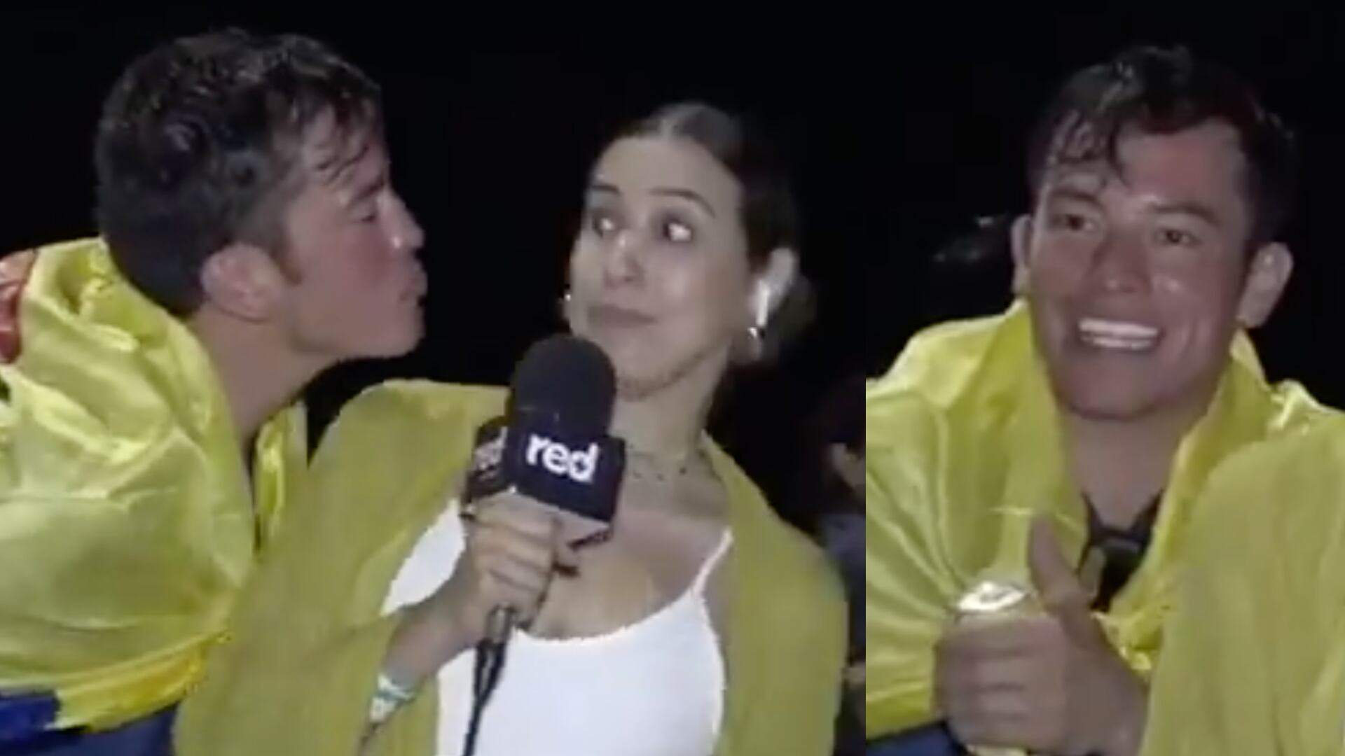 El presidente del Concejo de Duitama acosó en vivo y en directo a una periodista de Red+ en el partido de Colombia