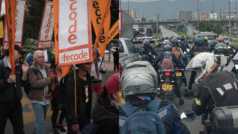 A las protestas de moteros se le suman marchas de Fecode: así está la ‘inmovilidad’ en Bogotá