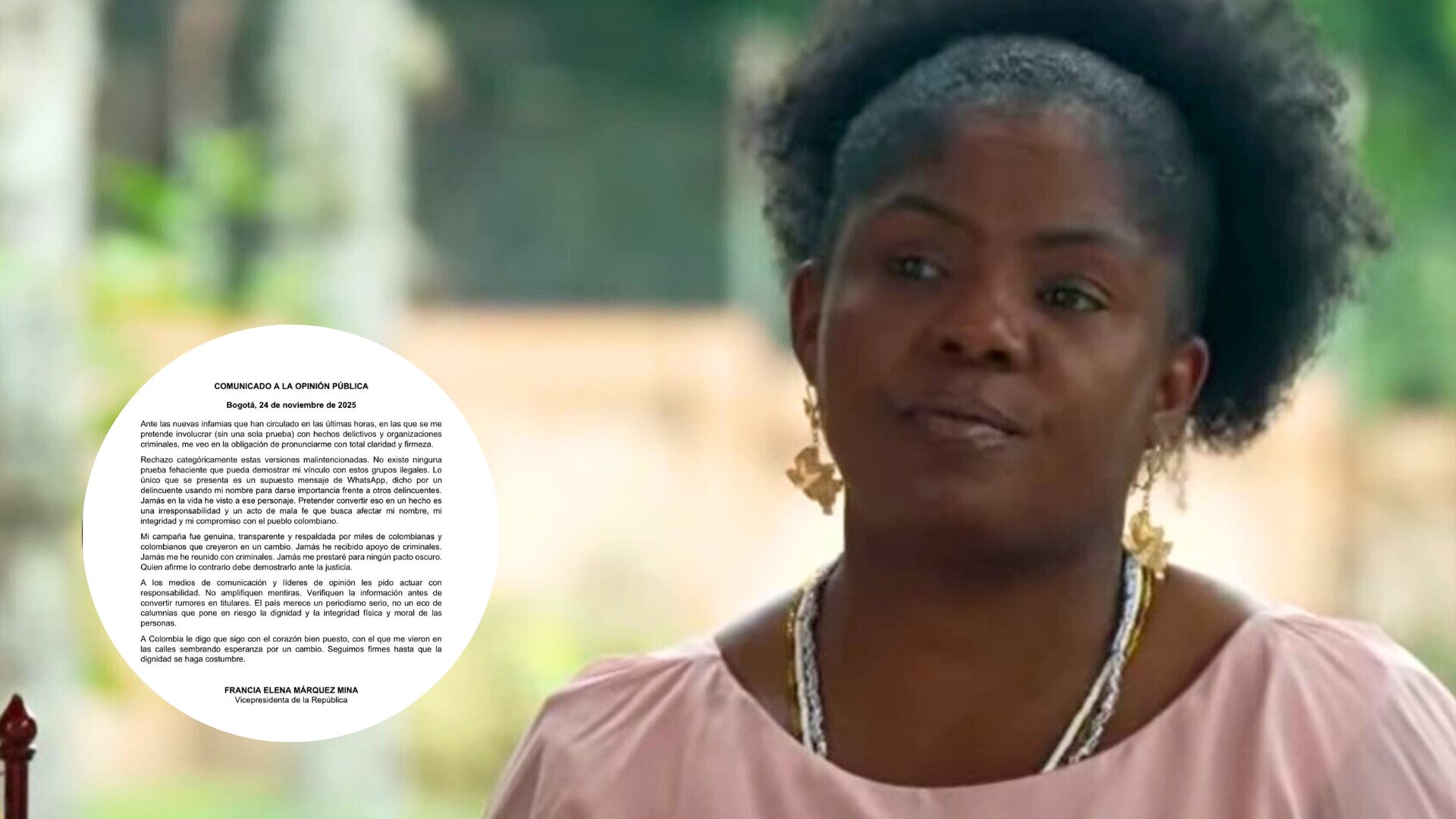 Francia Márquez emitió comunicado