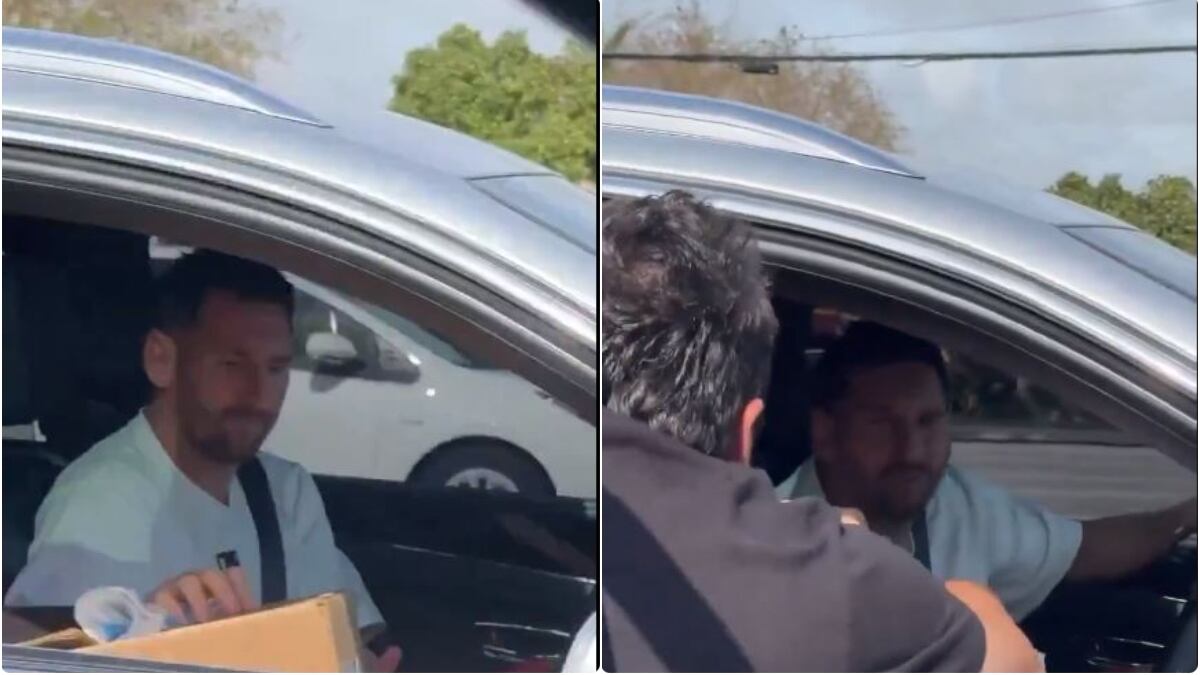 Messi fue interceptado en un semáforo por dos hinchas y actuó como el crack que es