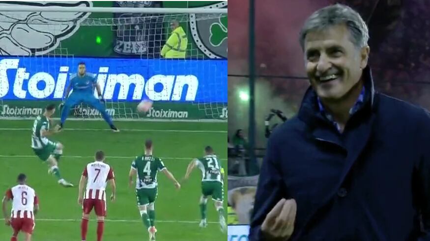 Gesto de MIchel González tras el empate de Panathinaikos