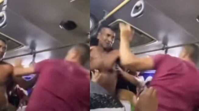 Pelea al interior de un bus en Santo Tomás, Atlántico.
