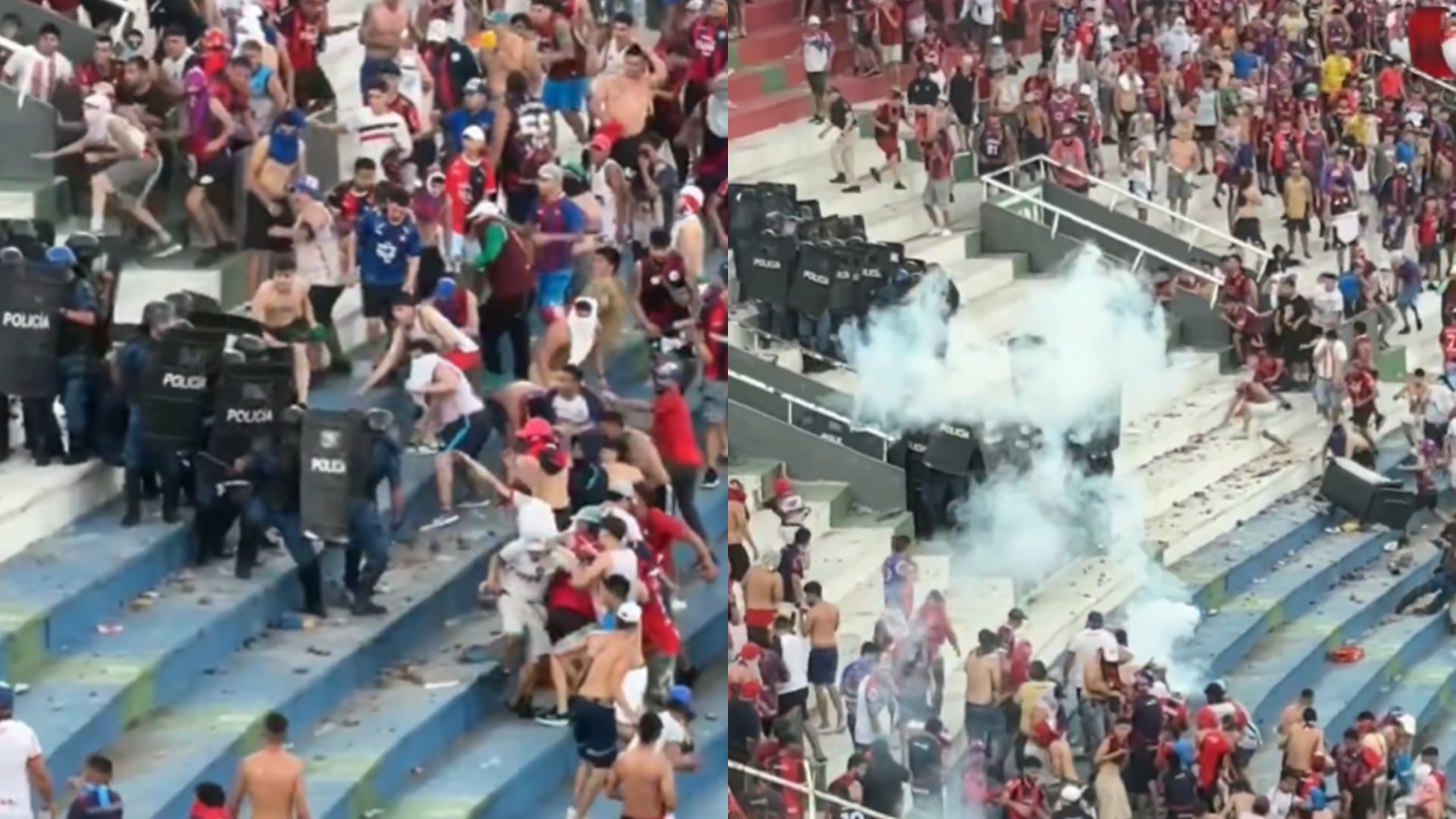 Pelea de barras en Paraguay - Fotos: Capturas de videos aficionados el 19 de abril del 2026