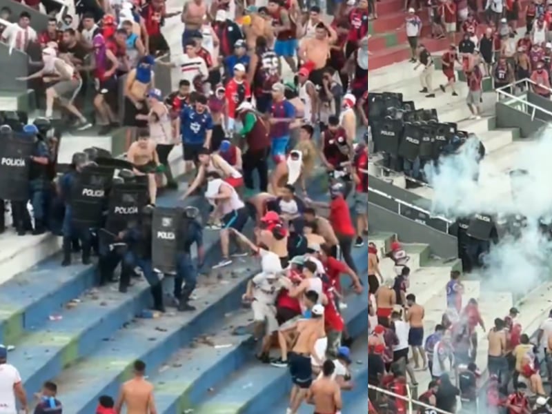 Crudas imágenes dejó enfrentamiento entre policía y barra de uno de los equipos más populares de Sudamérica