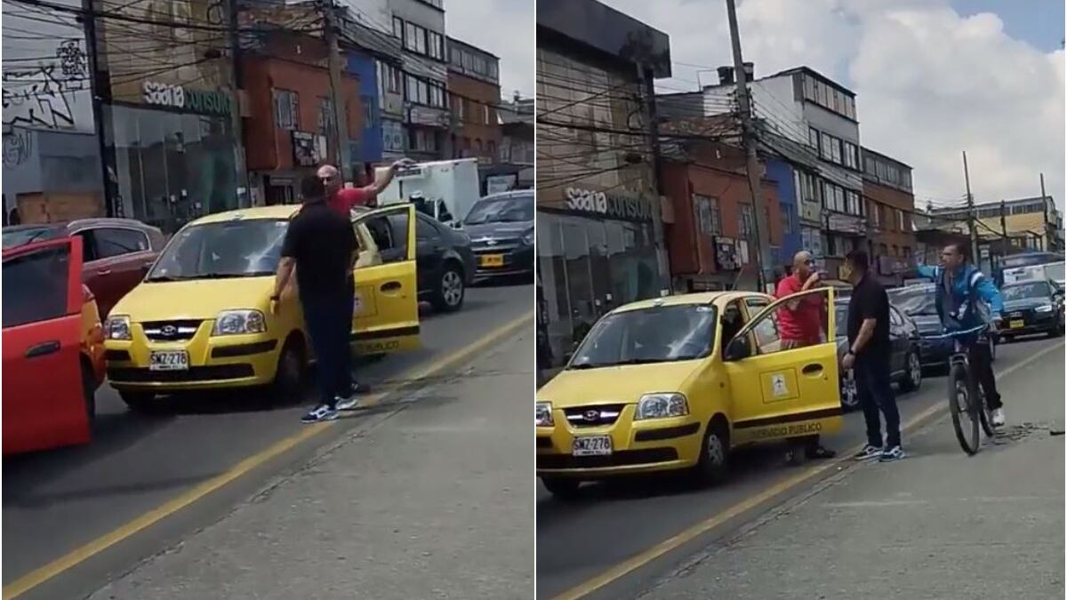 Ciclista ajuició de un ‘calvazo’ a conductor que armaba trancón por un choque