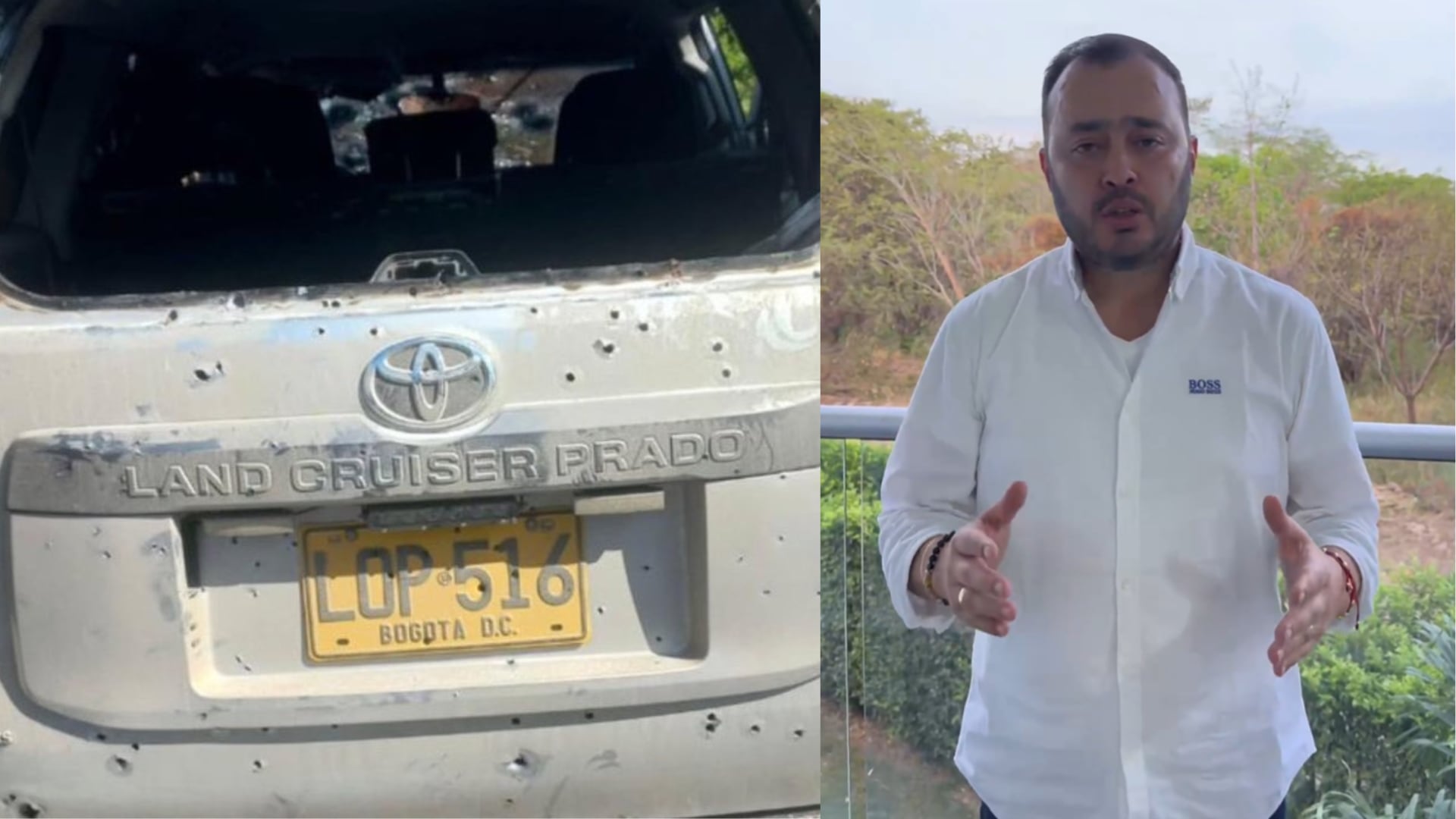 Atentado a vehículo del esquema de seguridad del senador Jairo Castellanos.