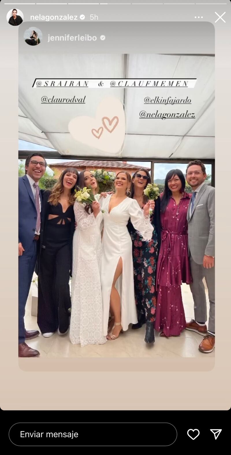 Nela González estuvo de matrimonio celebrando de principio a fin