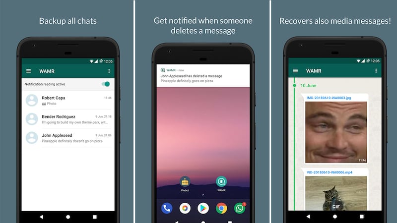 WAMR: Undelete messages! permite recuperar los mensajes borrados de WhatsApp a sus usuarios