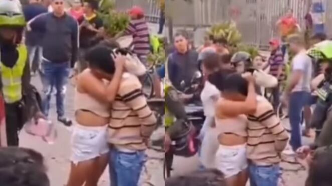 Pareja de novios se abrazó y besó después de cometer un atraco en Barranquilla.