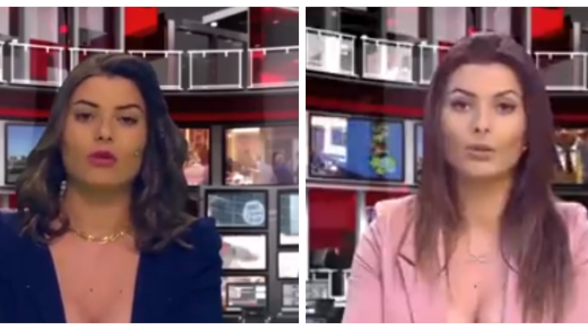 A un noticiero se le armó ‘el despelote’ por mostrar a sus presentadoras semidesnudas en plena transmisión (Captura de pantalla redes sociales)