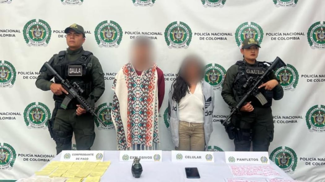 Foto de presuntos extorsionistas de comerciante en Bogotá.