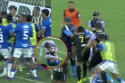 Gigantesca pelea en el fútbol brasileño: Llovieron patadas, puños, se ahorcaron y hasta los árbitros salieron corriendo