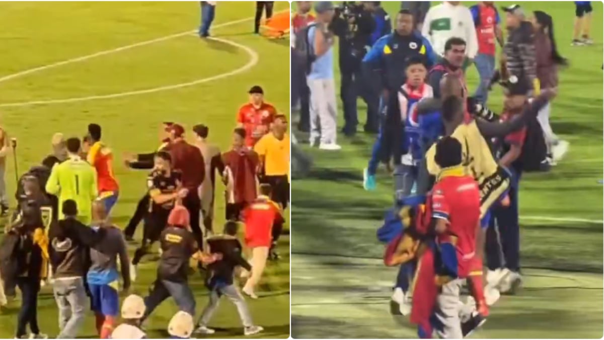 Lo que no se vio en TV: hinchas de Pasto invadieron la cancha para intentar agredir a los jugadores
