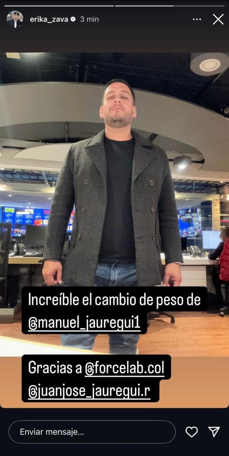 Erika Zapata mostró la pérdida de peso de su colega de Noticias Caracol