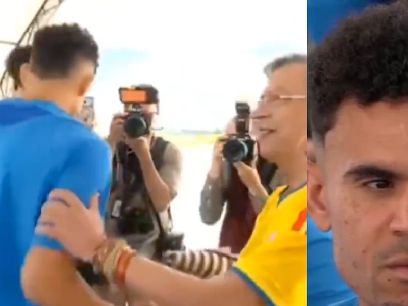 Luis Díaz no le sostuvo la mirada a Petro en despedida de la selección Colombia ¿Estaban obligados?