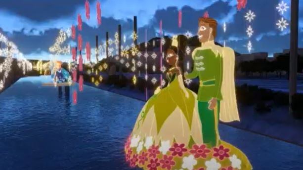 La princesa y el sapo en los Alumbrados Navideños de Medellín