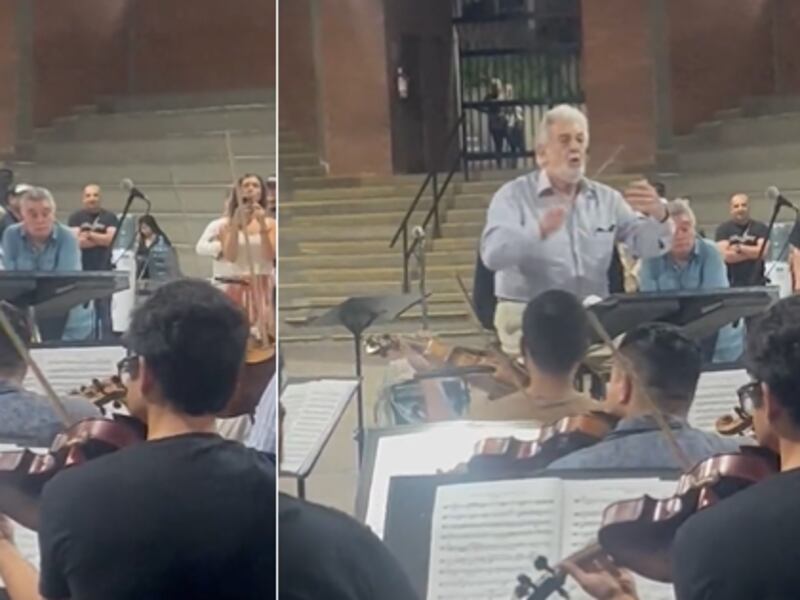 Placido Domingo dirigió la Orquesta Filarmónica de Medellín