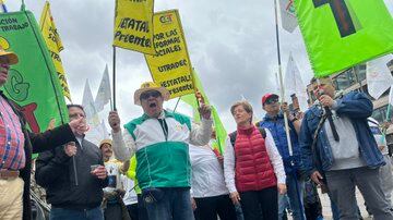 Marchas en el Día del Trabajo en Bogotá.