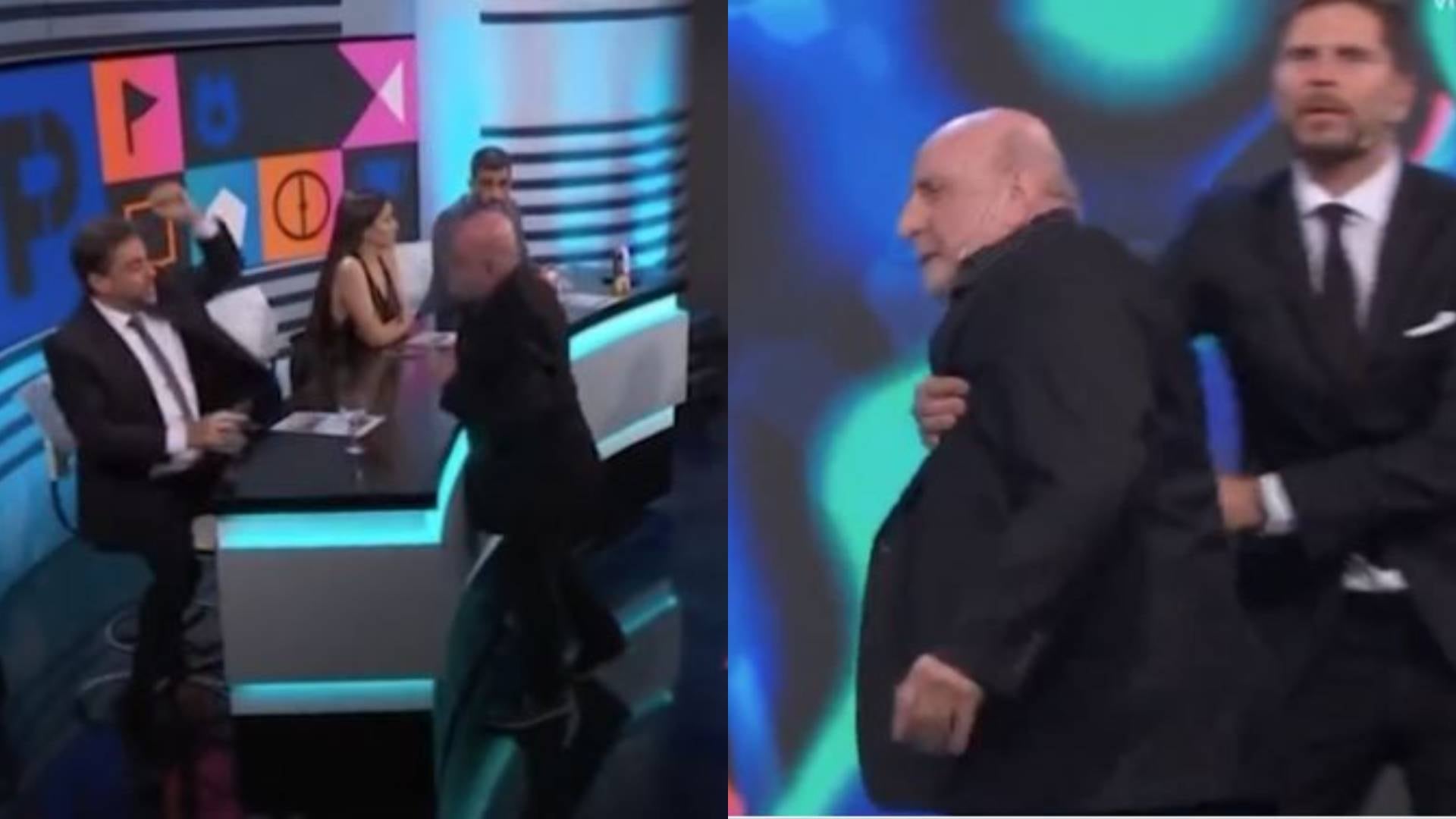 Agarrón de Horacio Pagani y Nicolás Distasio durante el programa Pasión Por El Fútbol