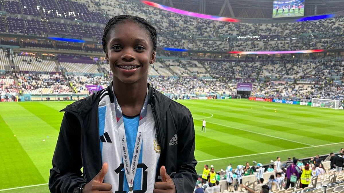Linda Caicedo fue a alentar a Messi en el Mundial y le sirvió de amuleto