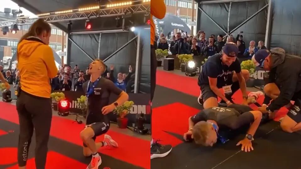 Un calambre dañó la pedida de matrimonio de un atleta