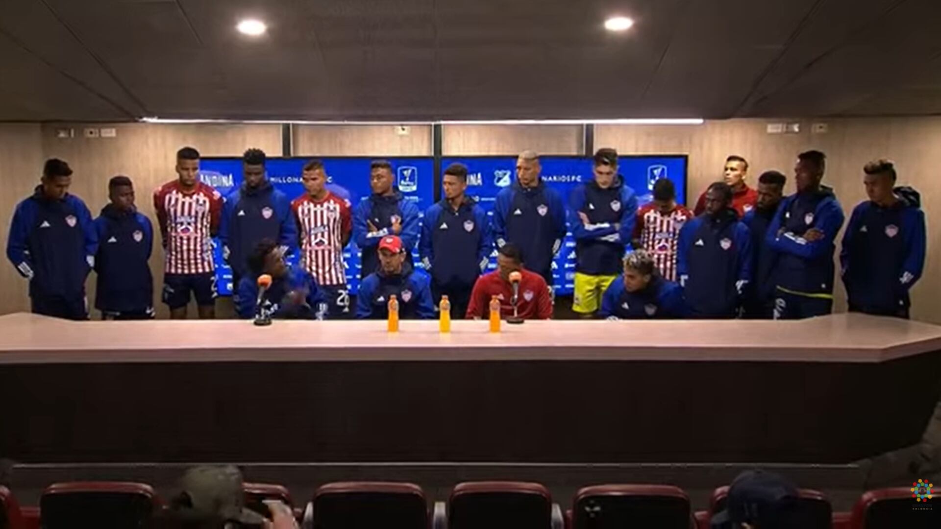 Junior de Barranquilla rueda de prensa en Bogotá tras el partido vs Millonarios