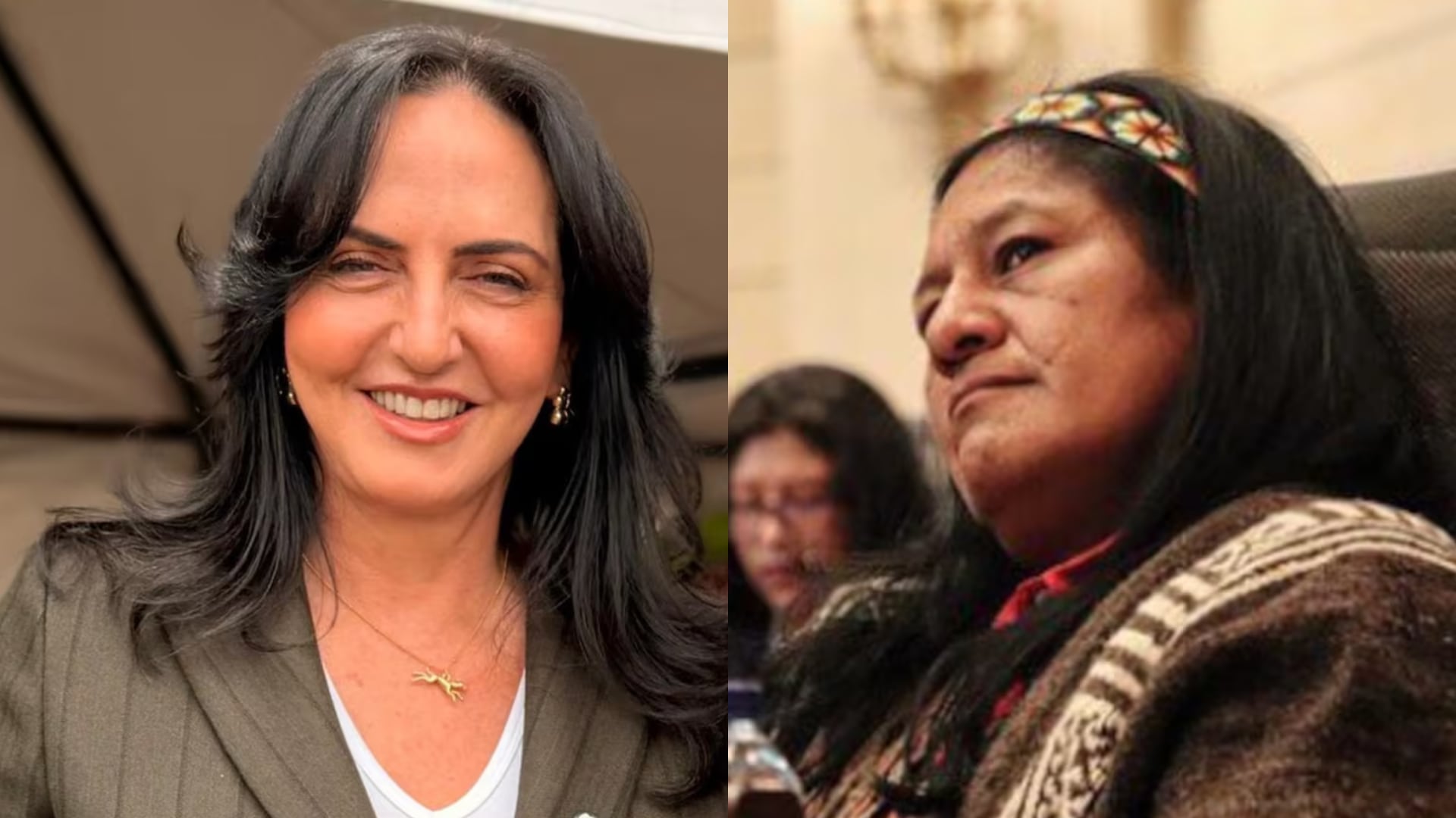 María Fernanda Cabal y Aida Quilcué.